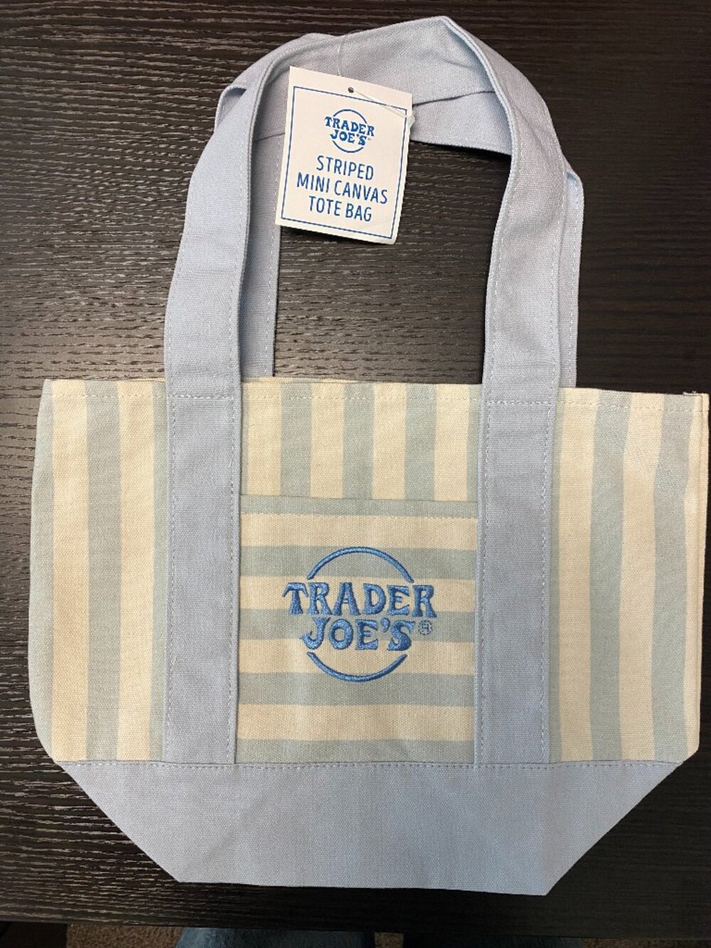 Trader Joe's striped tote bag